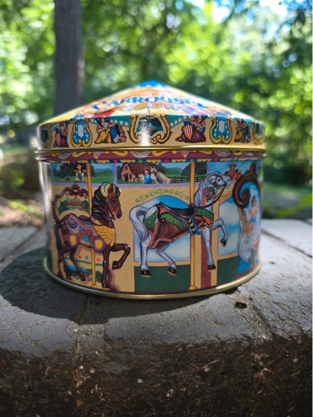Vintage 1996 Hersheypark Carousel Tin Canister – Hometown Series #13 Collectible